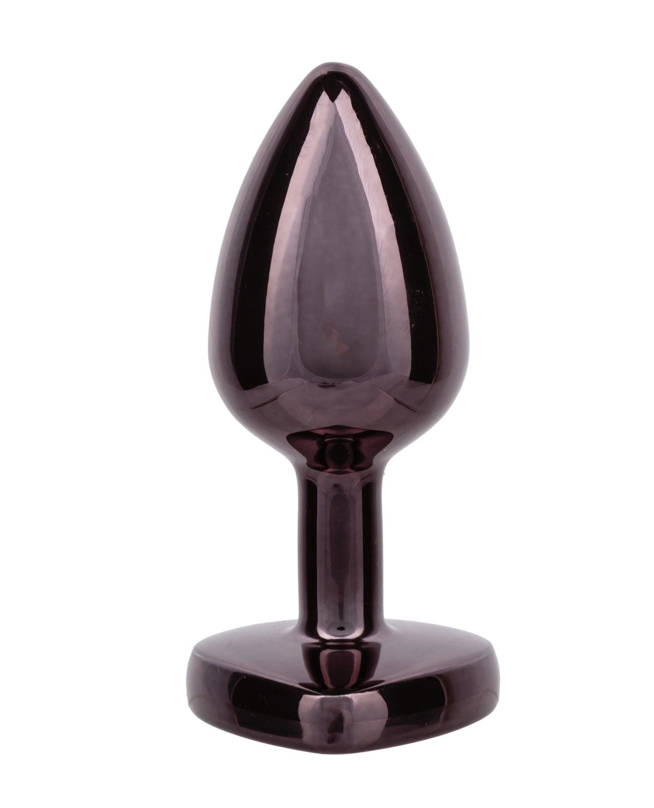 Jewel Black Diamond Heart Butt Plug - Small, Black