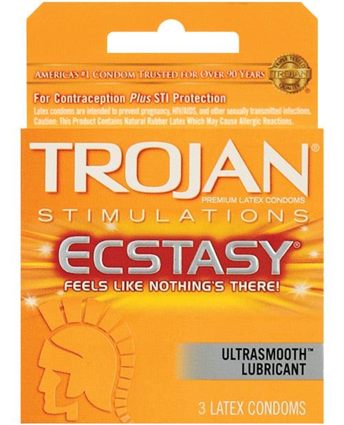 product image, Trojan Ultra Ribbed Ecstasy Condoms - Box of 3