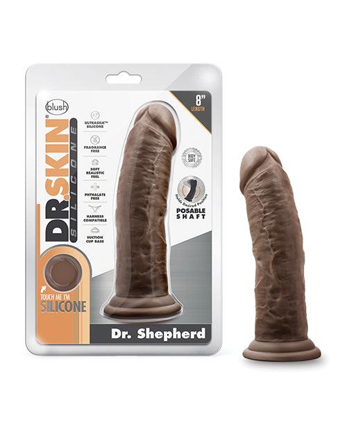 product image, Blush Dr. Skin Silicone Dr. Shepherd 8" Dildo w/Suction Cup - Chocolate