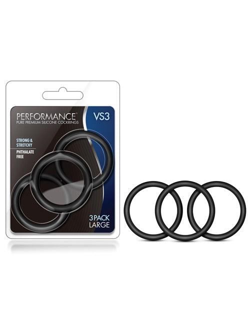 product image, Blush Performance VS3 Pure Premium Silicone Cockrings Large - Black