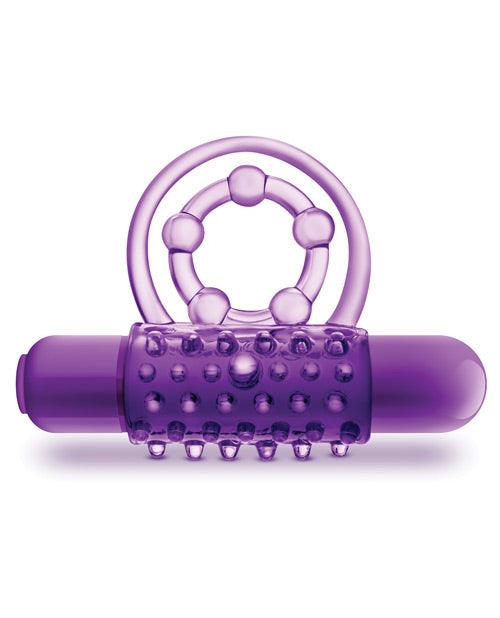 image of product,Blush Play With Me the Player Vibrating Double Strap Cockring - Purple