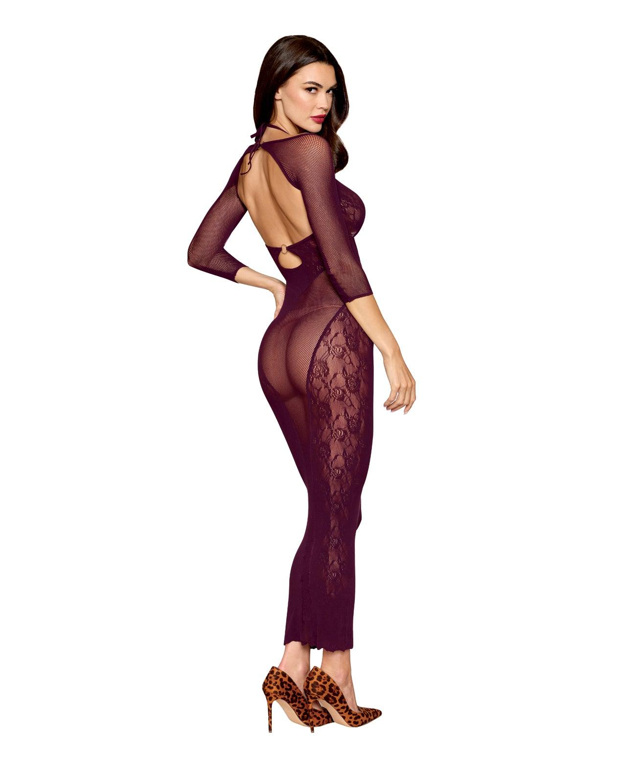 image of product,Seamless Gown w/Removable Shrug 2 pc Set - Cherry Lacquer O/S