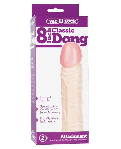 product image, Vac-U-Lock 8" Classic Dong - White