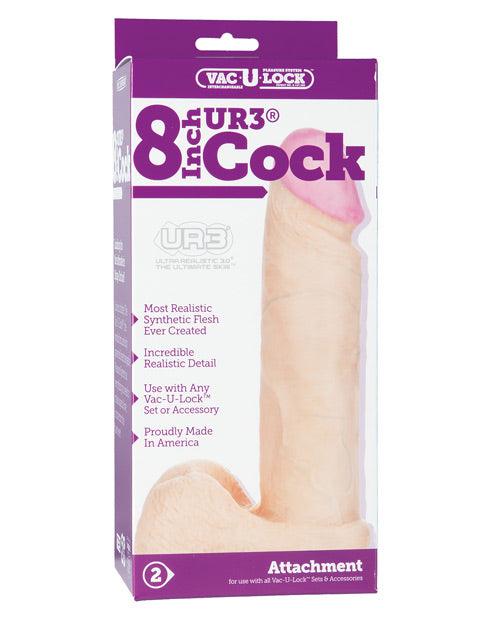 product image, Vac-U-Lock 8" Ultraskyn Cock & Balls Attch. - White
