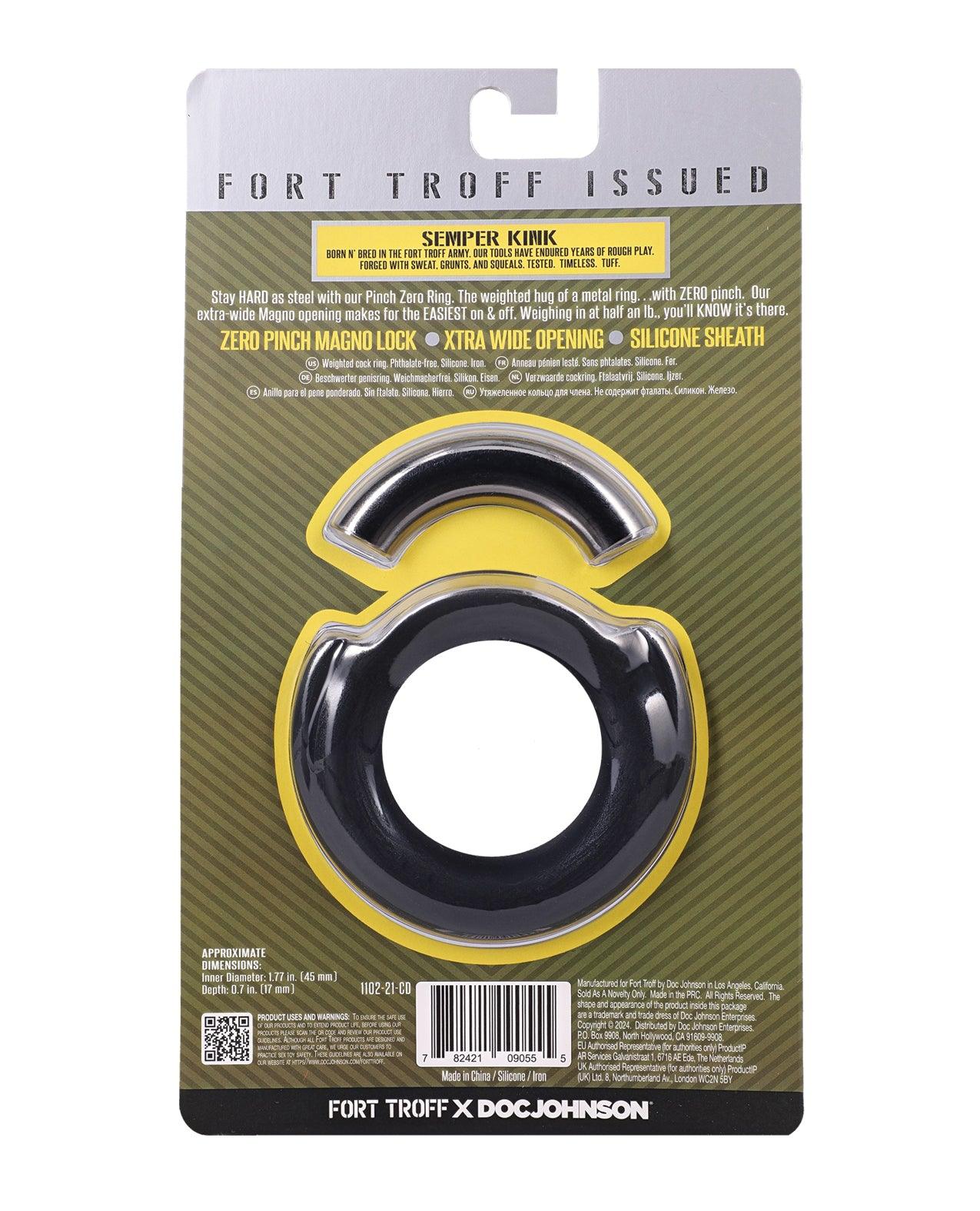 image of product,Fort Troff Pinch Zero Cock Ring - Black