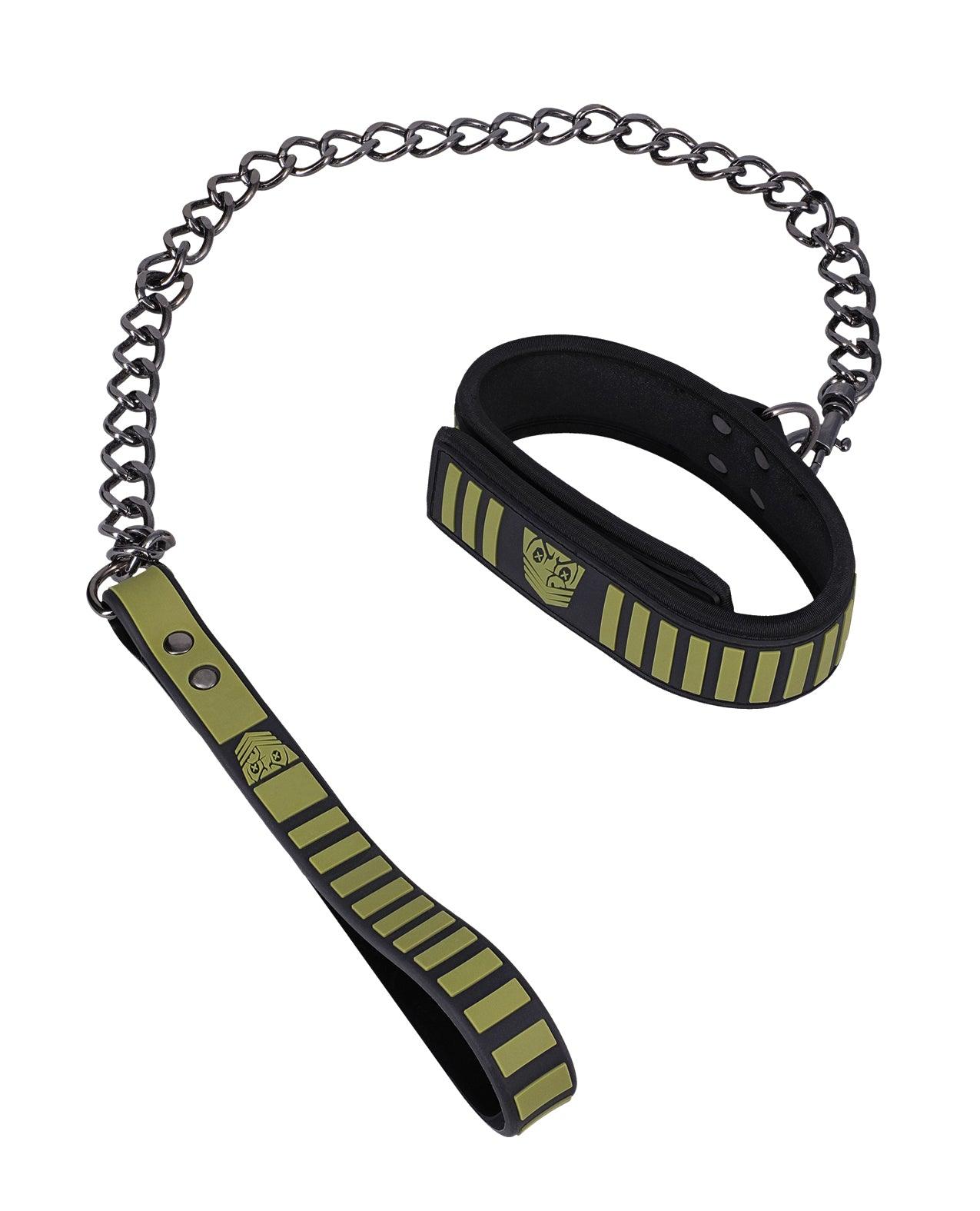 image of product,Fort Troff Tactical Collar & Leash - Black/Green