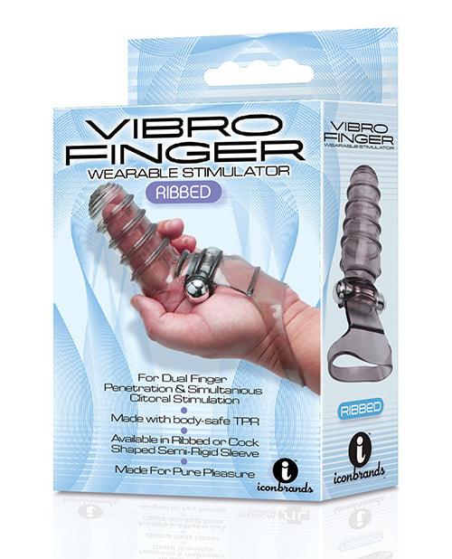 product image, The 9's Vibrofinger Ribbed Finger Massager - Grey