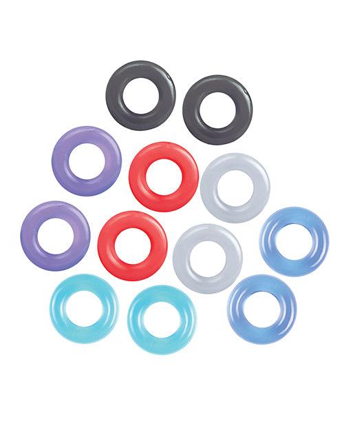 image of product,The 9's Baller's Dozen Original 12pc Cockring Set - Asst. Colors