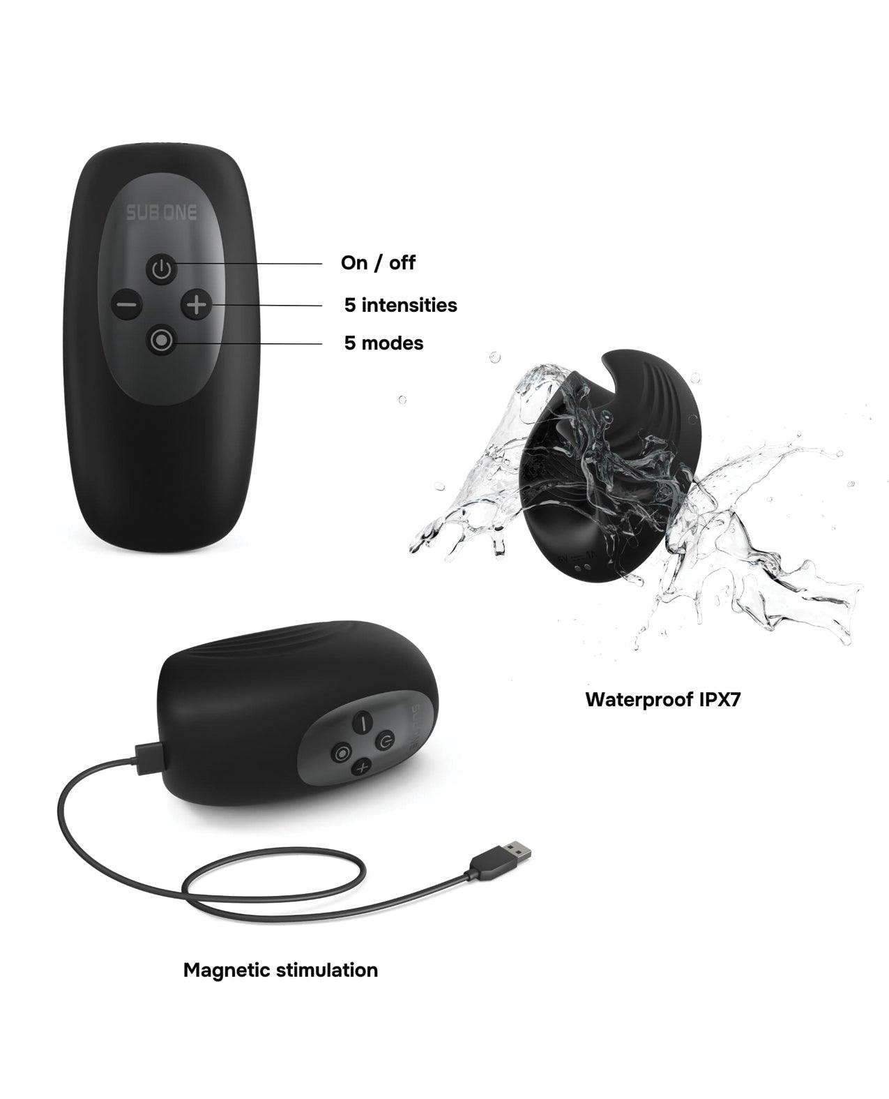 image of product,Manwan Sub-One Tapping Male Masturbator - Infinite Black