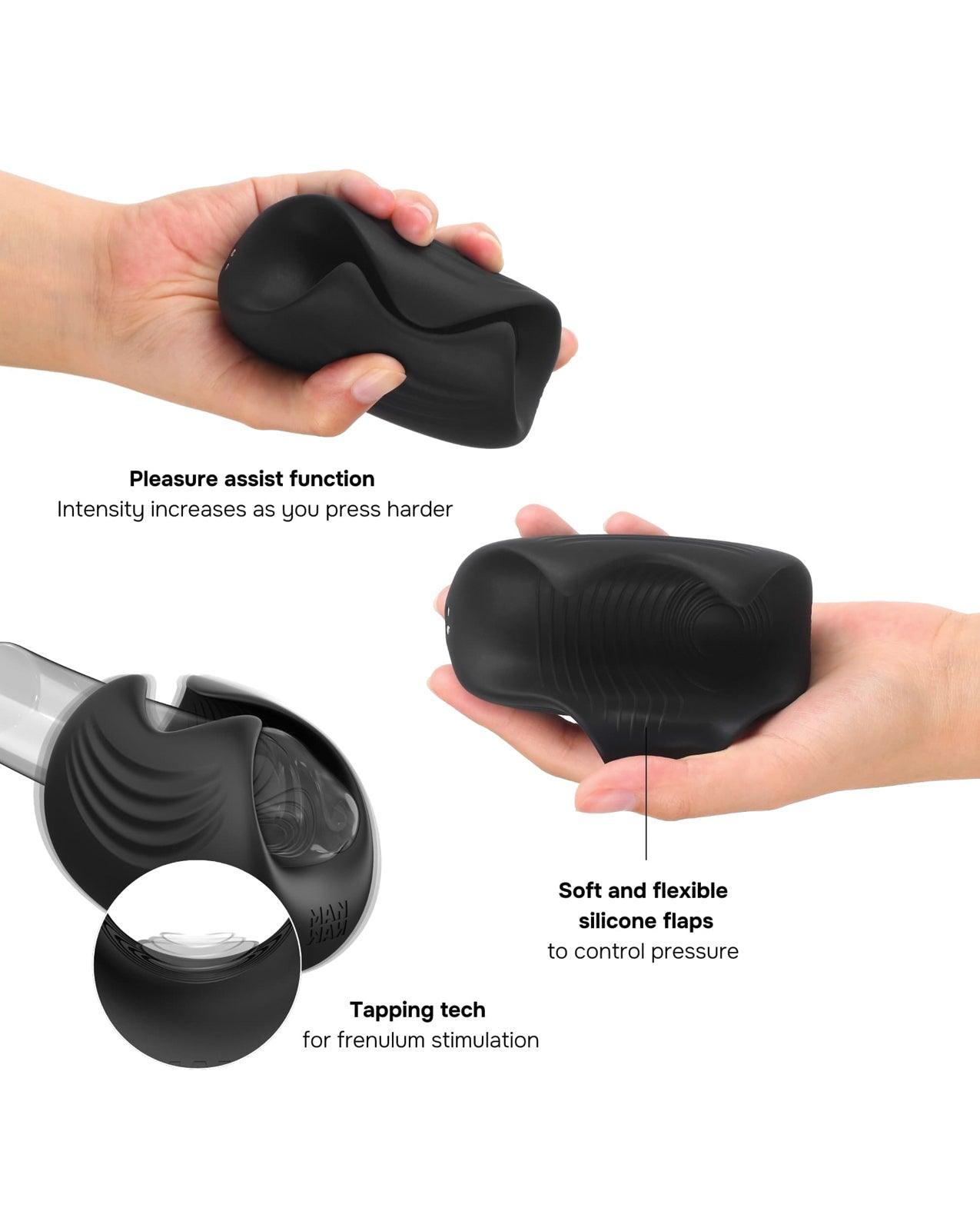 image of product,Manwan Sub-One Tapping Male Masturbator - Infinite Black