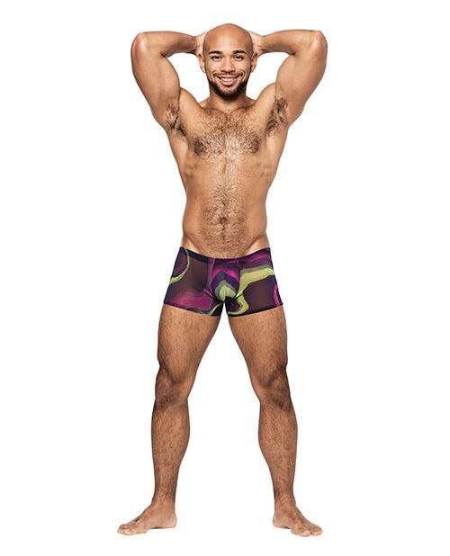 product image, Galactic Sheer Poly Spandex Mini Short Multi Color