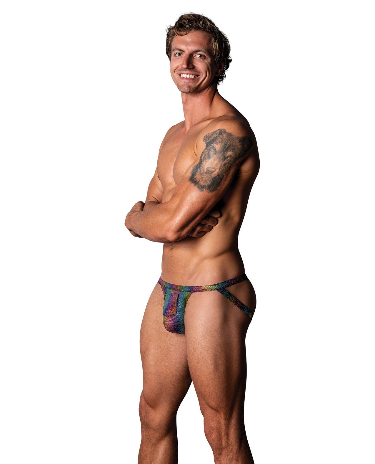 product image, Pack & Play Jock w/Front Condom Pocket - Rainbow