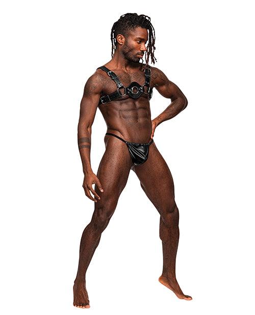 image of product,Libra PU Leather Chest Harness Black O/S