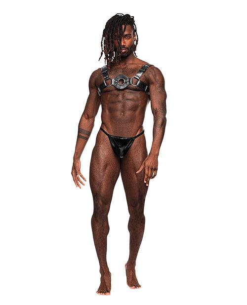 image of product,Libra PU Leather Chest Harness Black O/S