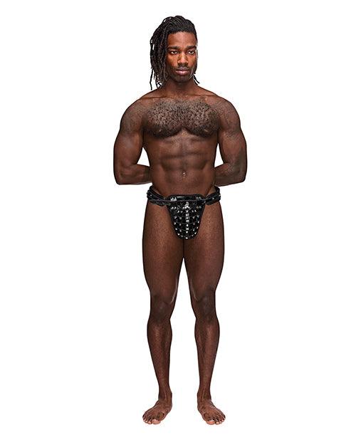 product image, Leather Taurus Adjustable Buckle Thong Black O/S