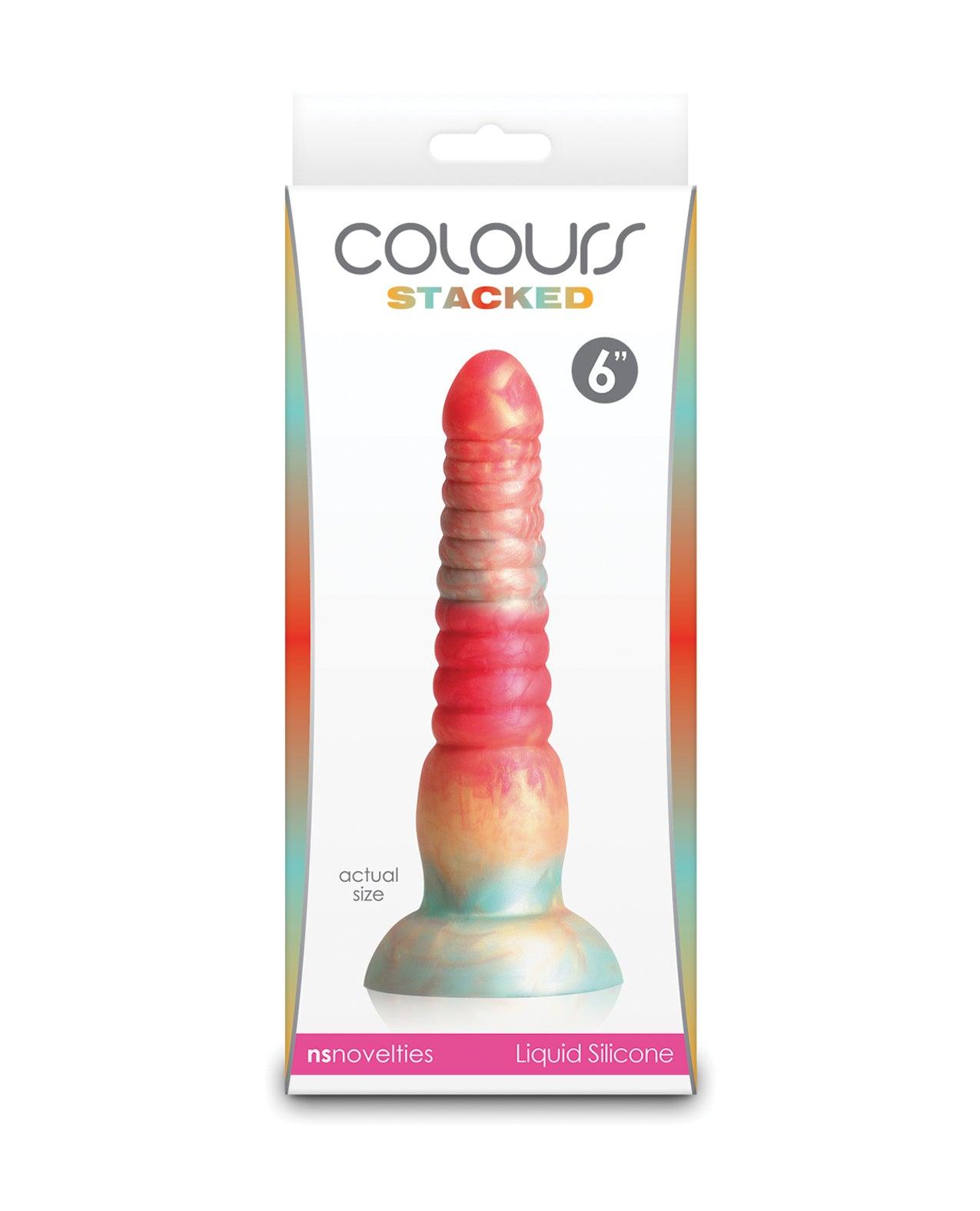 product image, Colors Stacked 6" Dildo