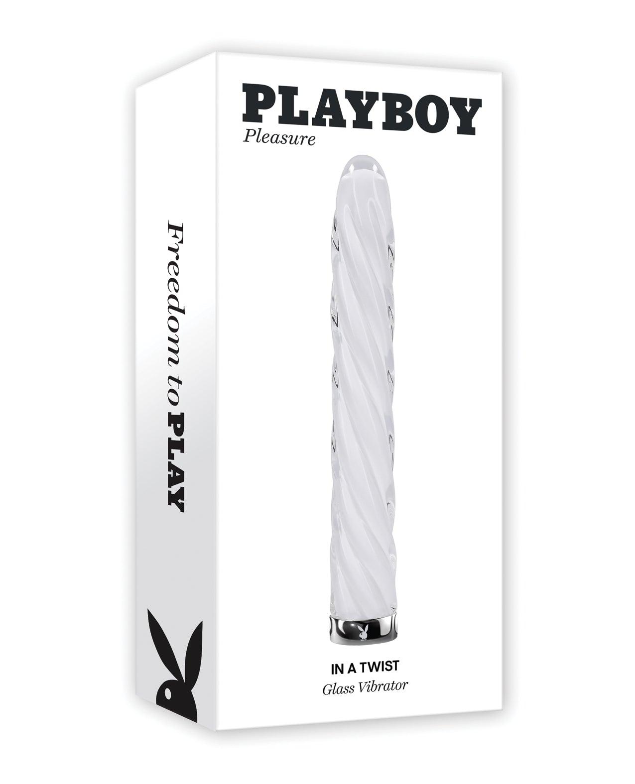 product image, Playboy Pleasure In the Twist Glass Vibrator - White