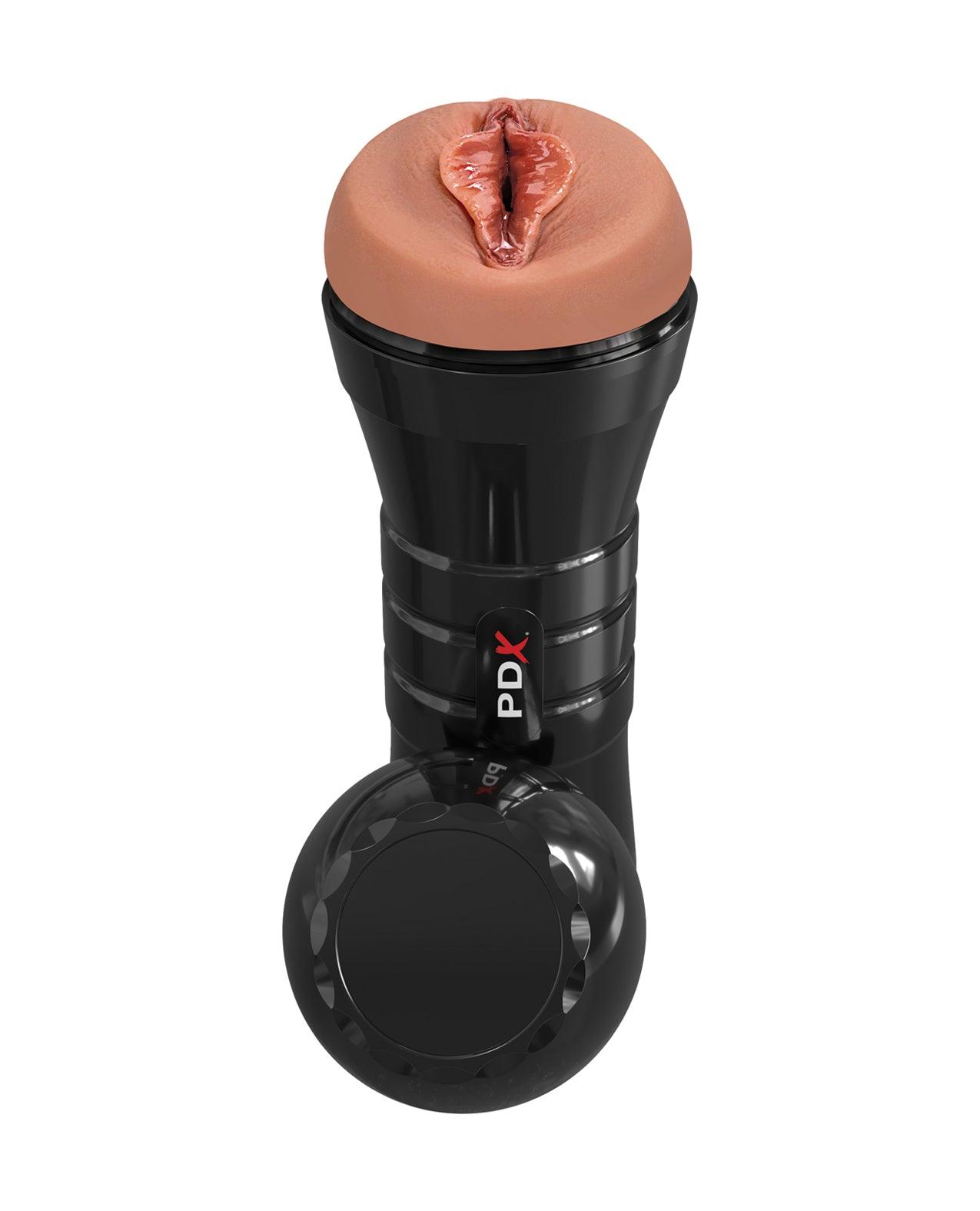 image of product,PDX Extreme Wet Pussies Super Luscious Lips XXL Stroker - Brown