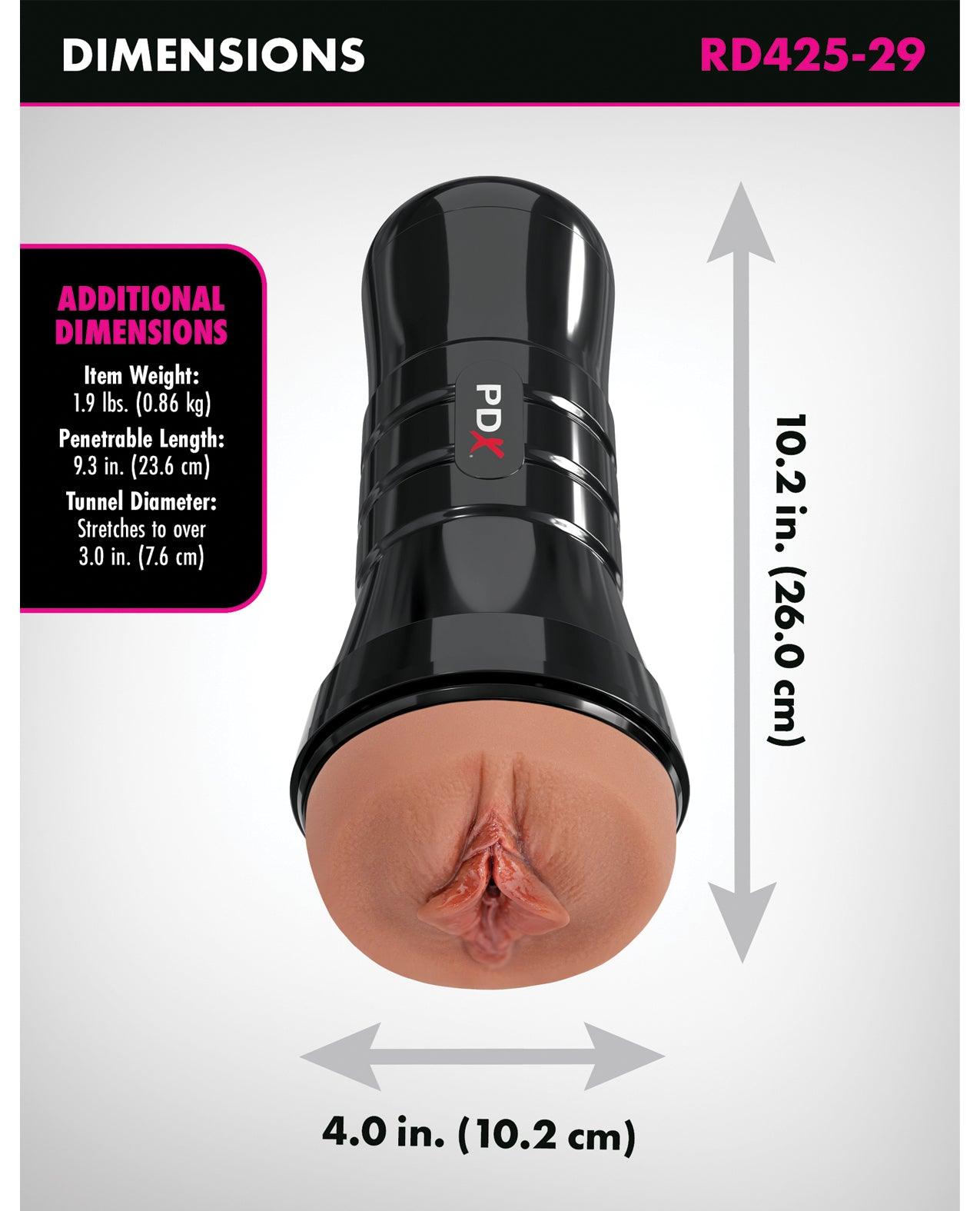 image of product,PDX Extreme Wet Pussies Super Luscious Lips XXL Stroker - Brown