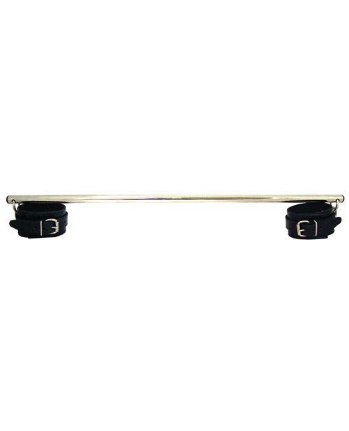image of product,Rouge Leather Leg Spreader Bar w/ Black Cuffs