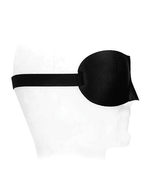 image of product,Shots Ouch Black & White Satin Curvy Eye Mask w/Elastic Straps - Black