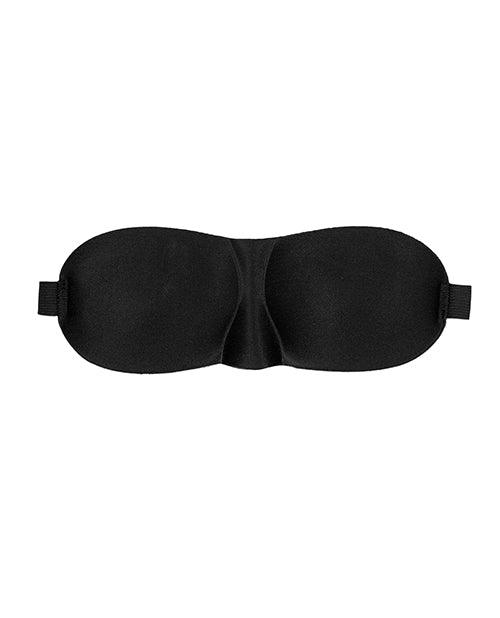 image of product,Shots Ouch Black & White Satin Curvy Eye Mask w/Elastic Straps - Black