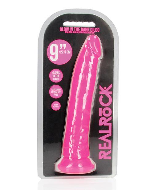 image of product,Shots Realrock Slim Dildo Glow In The Dark