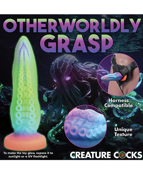 image of product,Creature Cocks Tenta-Cock Silicone Dildo - Glow in the Dark