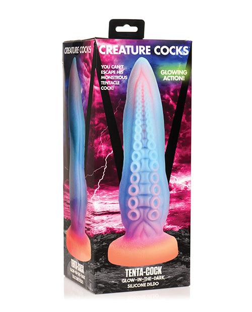 image of product,Creature Cocks Tenta-Cock Silicone Dildo - Glow in the Dark
