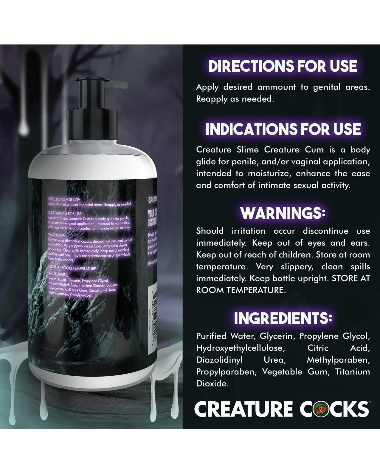 image of product,Creature Cocks - Creature Slime Creature Cum Unscented Jizz Lubricant 16oz