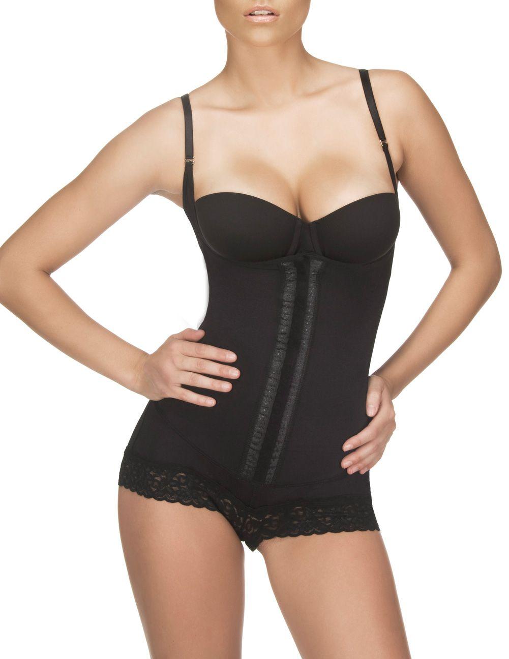 image of product,Megane Open Bust Bodysuit w/ Lace Trim