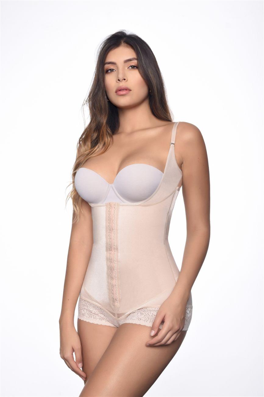 image of product,Megane Open Bust Bodysuit w/ Lace Trim