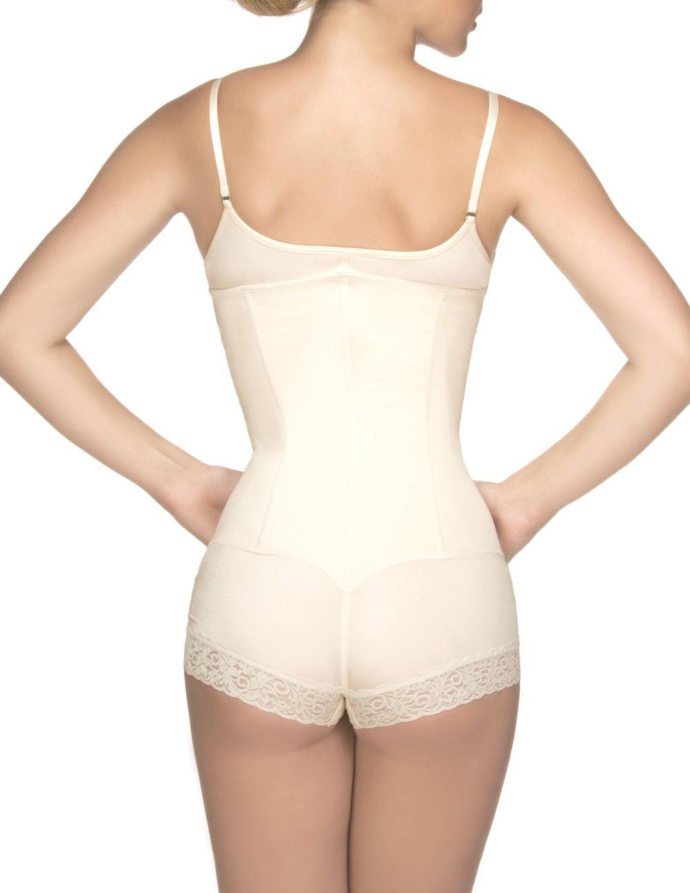 image of product,Megane Open Bust Bodysuit w/ Lace Trim