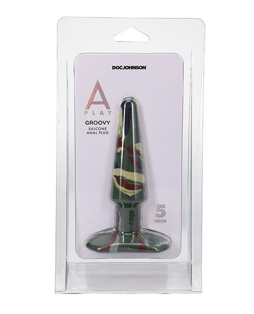 image of product,A Play 5" Groovy Silicone Anal Plug - SEXYEONE