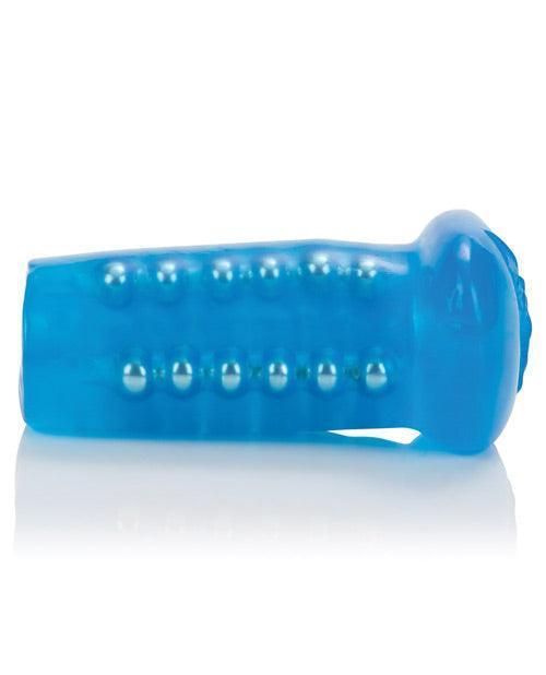 image of product,Basic Essentials Beaded Masturbator - Blue - SEXYEONE