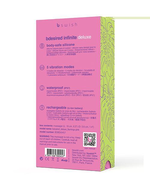 image of product,Bdesired Infinite Deluxe Flamingo Vibrator - Pink - SEXYEONE