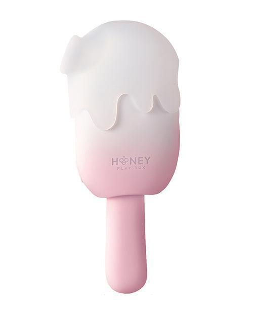 product image, Bite Me Sucking, Tapping & Vibrating Cream Pop Stimulator - Pink/White - SEXYEONE