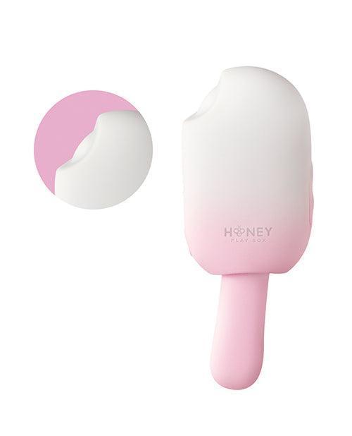 image of product,Bite Me Sucking, Tapping & Vibrating Cream Pop Stimulator - Pink/White - SEXYEONE