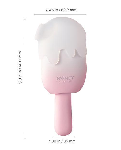 image of product,Bite Me Sucking, Tapping & Vibrating Cream Pop Stimulator - Pink/White - SEXYEONE