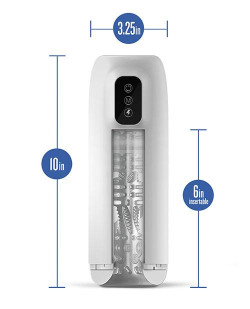 image of product,Blush M for Men Robo Bator Powered Vibrating Stroker - White - SEXYEONE