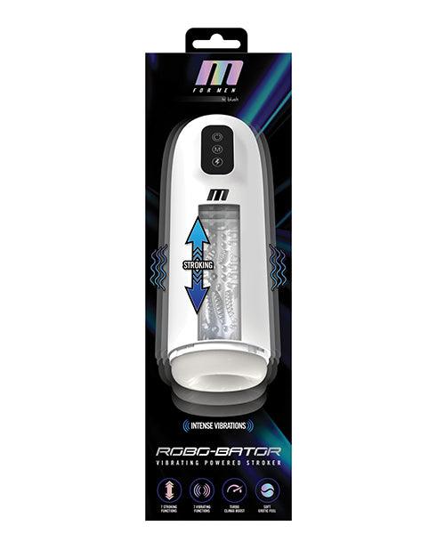 image of product,Blush M for Men Robo Bator Powered Vibrating Stroker - White - SEXYEONE