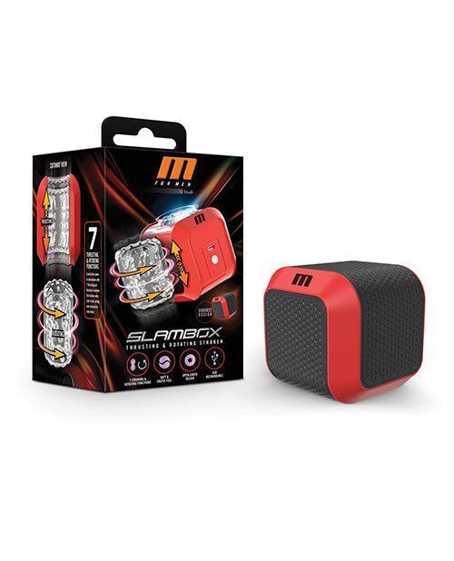image of product,Blush M for Men SlamBox Thrusting & Rotating Stroker - Red - SEXYEONE