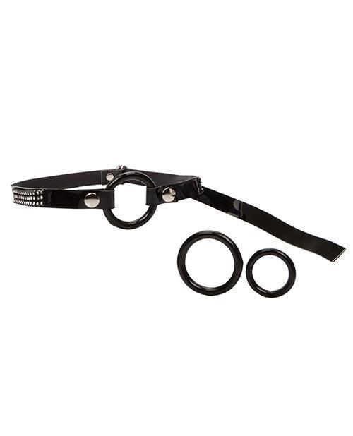 image of product,Bound by Diamonds Open Ring Gag - Black - SEXYEONE