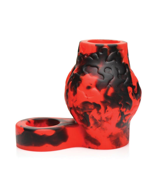 product image,Creature Cocks Hell Bound Penis Sleeve & Ball Stretcher - Red/Black - SEXYEONE