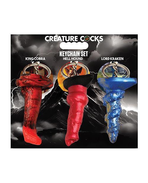 product image, Creature Cocks Hell-Hound, Lord Kraken, & King Cobra Silicone Key Chain Set - Pack of 3 Multi Color - SEXYEONE