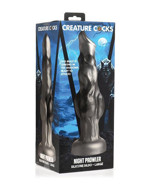 product image, Creature Cocks Night Prowler Silicone Dildo - Black/Silver - SEXYEONE