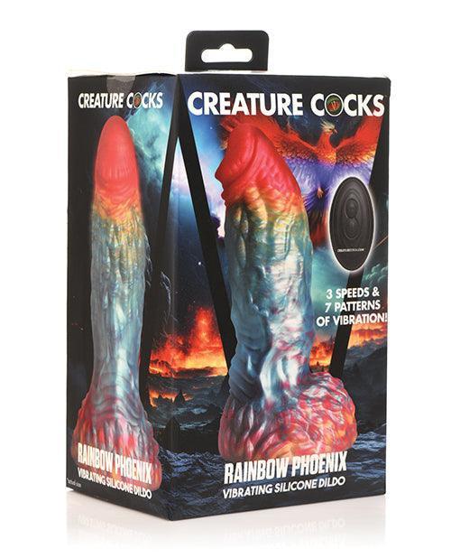 product image, Creature Cocks Rainbow Phoenix Vibrating Dildo w/Remote Control - Rainbow - SEXYEONE