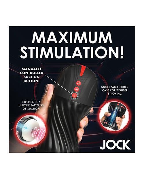image of product,Curve Toys Jock Sucking & Vibrating Masturbator - Black - SEXYEONE