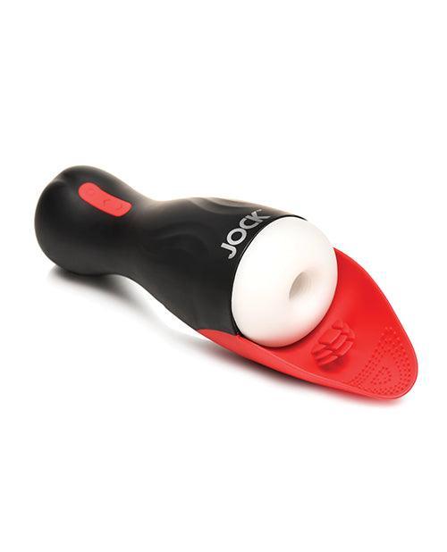 product image,Curve Toys Jock Sucking & Vibrating Masturbator - Black/Red - SEXYEONE