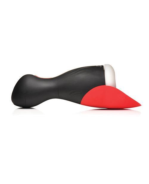 image of product,Curve Toys Jock Sucking & Vibrating Masturbator - Black/Red - SEXYEONE